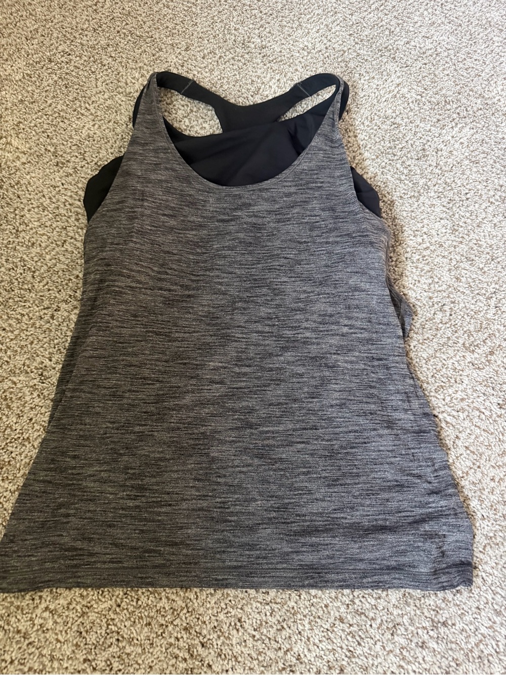 lululemon Gray Layered Racerback Tank